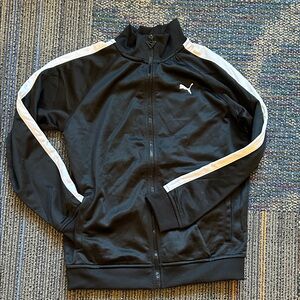 Puma Zip Up Athletic Jacket with White Stripes